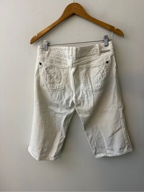 Y2K j & company Embroidered White Capri Pants for Women